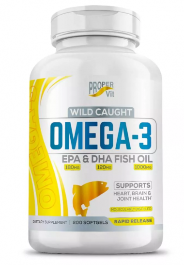 #PROPER VIT Wild Caught Omega3 Fish oil 1000mg 180mg DHA 120mg 200 softgel — 65fit