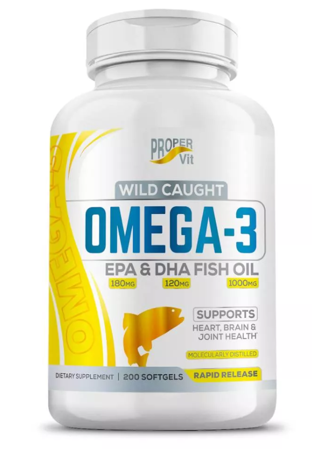#PROPER VIT Wild Caught Omega3 Fish oil 1000mg 180mg DHA 120mg 200 softgel фото 1 — 65fit