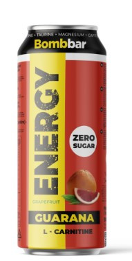 ТМ Bombbar Напиток безалкогольный тонизирующий газированный «L-Карнитин с гуараной» «Грейпфрут» 0,5 — 65fit