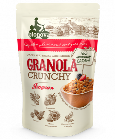 Гранола (Мюсли) Ягодная 400гр, Bionova — 65fit