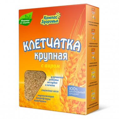 КОМПАС ЗДОРОВЬЯ Клетчатка пшеничная крупная с аиром 150г — 65fit