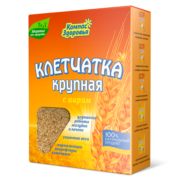 КОМПАС ЗДОРОВЬЯ Клетчатка пшеничная крупная с аиром 150г фото 1 — 65fit