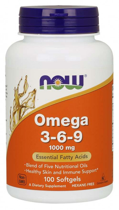 NOW Omega 3-6-9 1000 mg 100 Softgels — 65fit