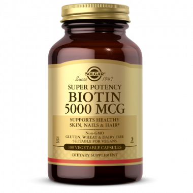 SOLGAR Biotin 5000 mcg 100 vegetable capsules — 65fit