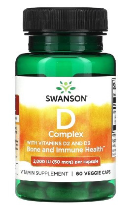 #Swanson Vitamin D Complex with Vitamins D2 & D3 2,000 Iu (50 mcg) 60 капс фото 1 — 65fit
