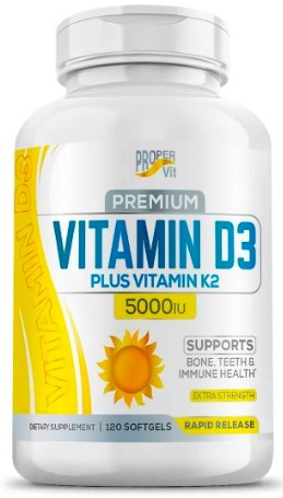 #PROPER VIT Vitamin D3 5000+Vitamin K2 120 softgels фото 1 — 65fit