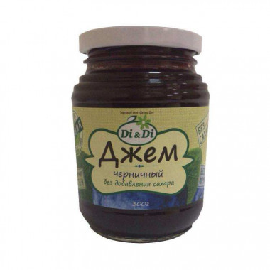 Di&amp;Di Джем черничный без сахара, горячего розлива 300г — 65fit