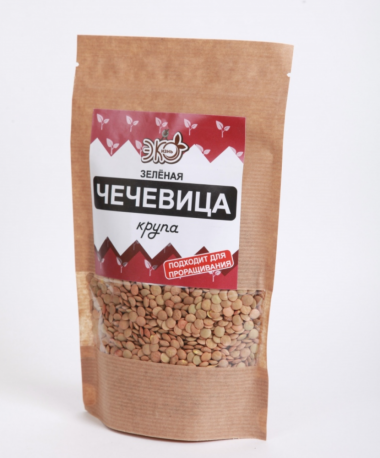 ЭКО-ЖИЗНЬ Крупа Чечевица зеленая (для проращивания) 250г — 65fit