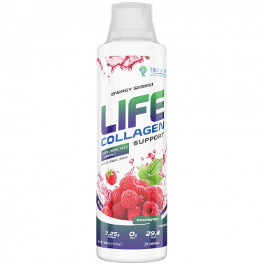 Life Collagen Hyaluronic Acid+Vitamin C 500ml малина — 65fit