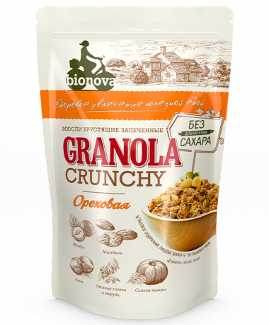 Гранола (Мюсли) Ореховая 400гр, Bionova — 65fit