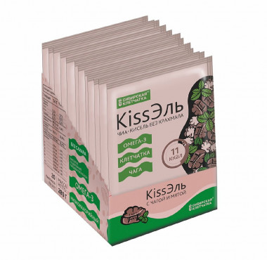 KISSЭЛЬ Кисель без крахмала &quot;Чага, мята&quot; 8 порций по 14г — 65fit