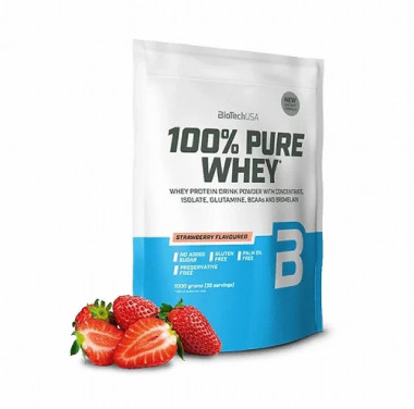 #BioTech Pure Whey Lacose free 454g (Клубника) — 65fit