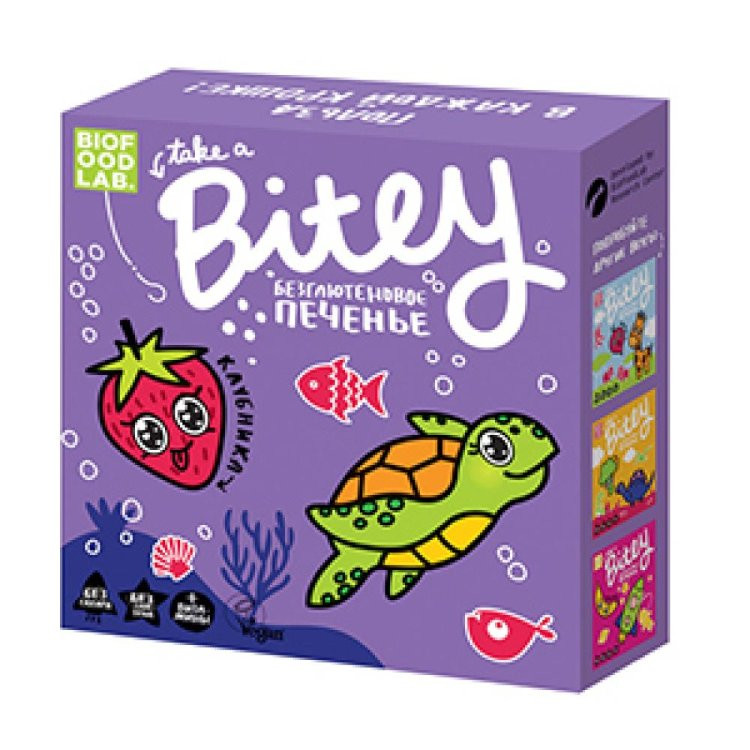 BITEY ПЕЧЕНЬЕ Детское безглютеновое «Клубника» 125г фото 1 — 65fit