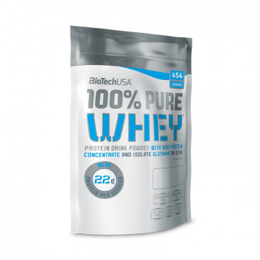 100% Pure Whey карамель-капучино 454г, BioTech — 65fit