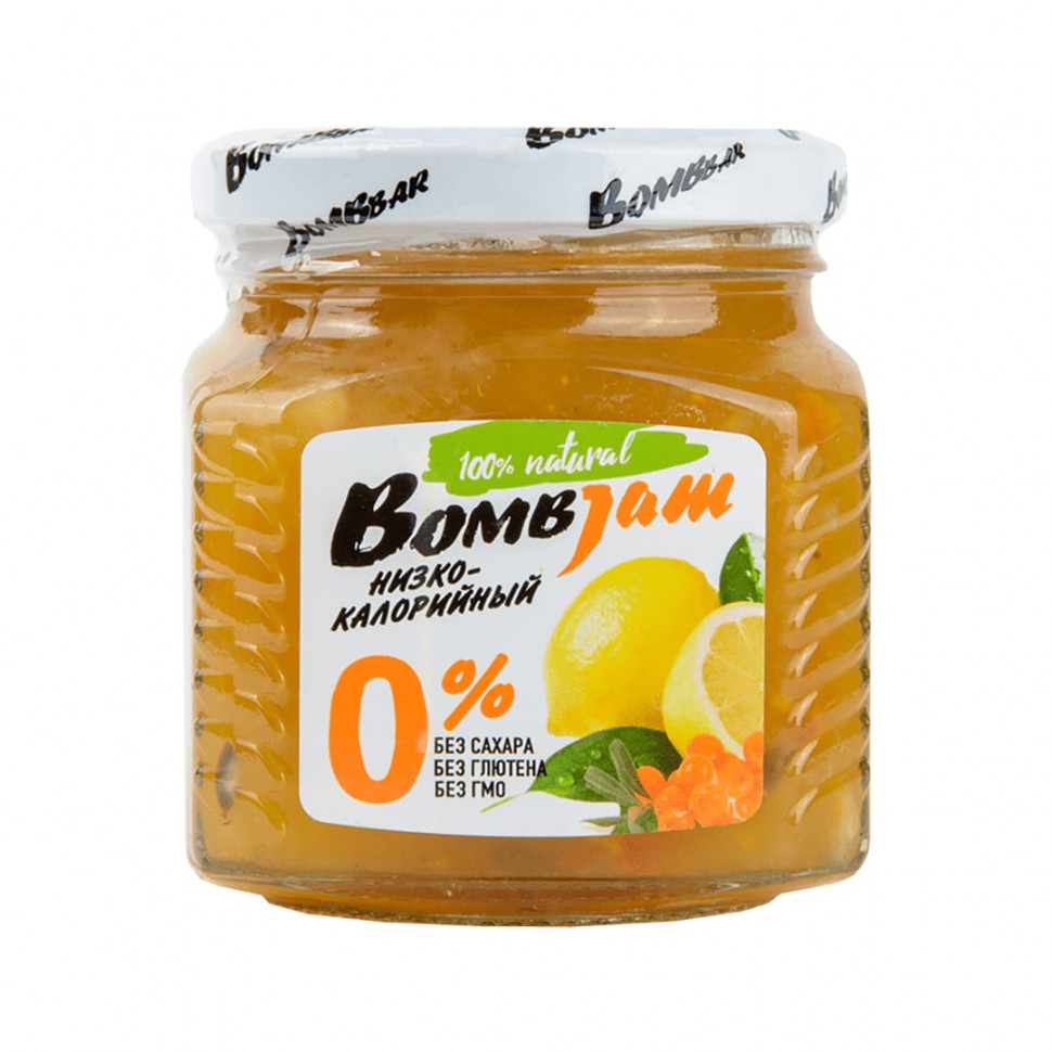 BOMBBAR Джем низкокалорийный BombJam "Облепиха-лимон" 250г фото 1 — 65fit