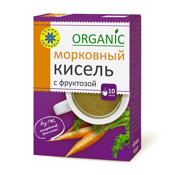 Кисель на фруктозе Морковный 150гр, Компас здоровья фото 1 — 65fit