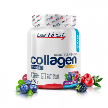 BE FIRST Collagen + vitamin C powder Лесные ягоды 200 г — 65fit