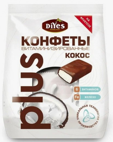 DiYes КонфетыКокосовые витаминизированные на фруктозе 200/10 &mdash; 65fit