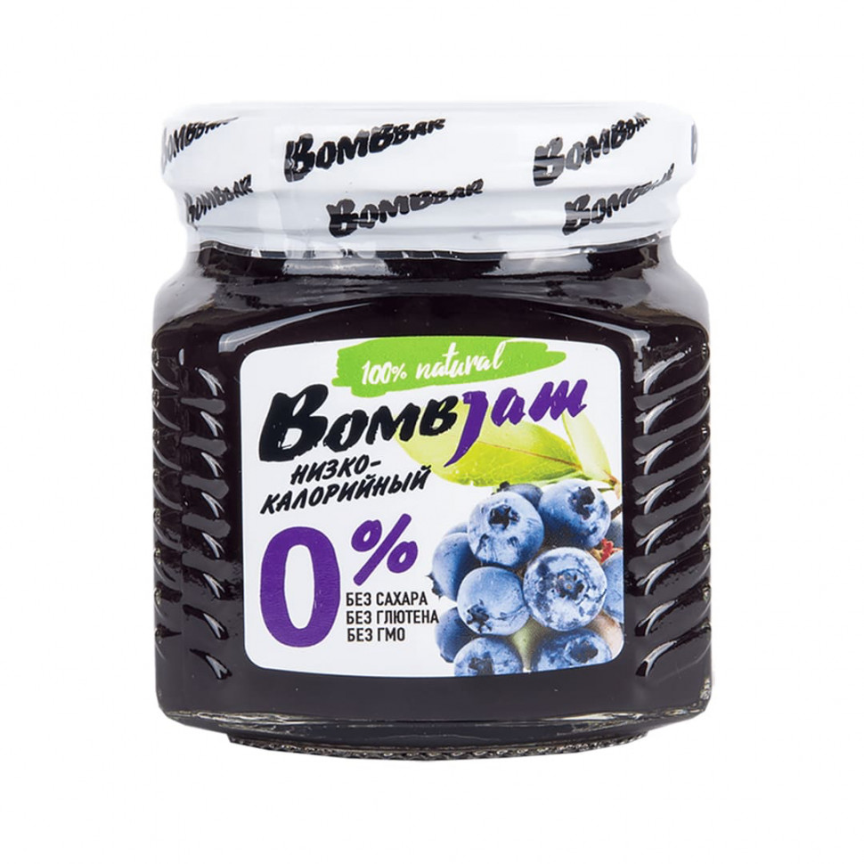 BOMBBAR Джем низкокалорийный BombJam "Черника-голубика" 250г фото 1 — 65fit