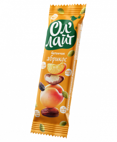 Ол'Лайт® Батончик фруктово-ореховый Абрикос 30г — 65fit
