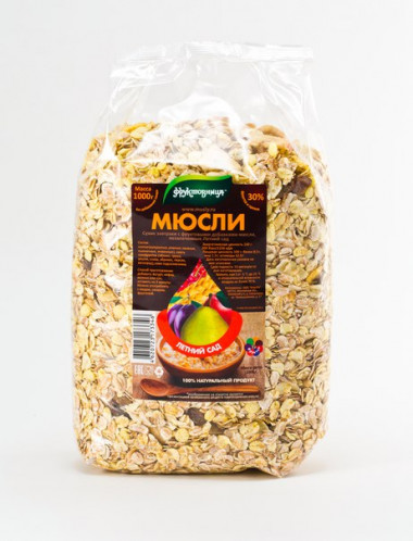 Мюсли без добавления сахара Летний сад 1000гр, Фруктовница — 65fit