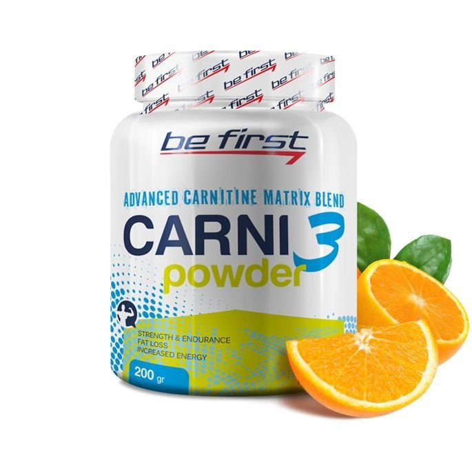 Carni 3 powder апельсин 200гр, BE FIRST фото 1 — 65fit