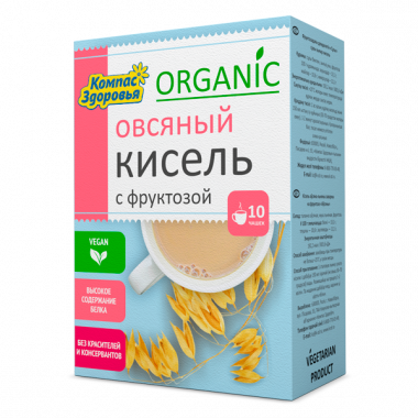 Кисель на фруктозе Овсяный 150гр/40шт, Компас Здоровья — 65fit