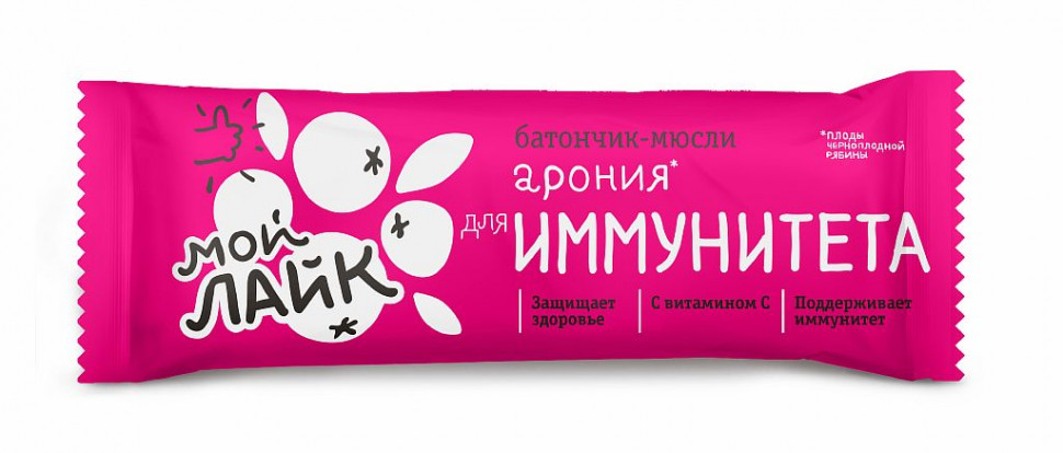 МОЙ ЛАЙК Батончик-мюсли «Арония для иммунитета» 25г фото 1 — 65fit