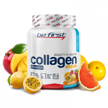 BE FIRST Collagen + vitamin C powder Экзотик 200 г — 65fit
