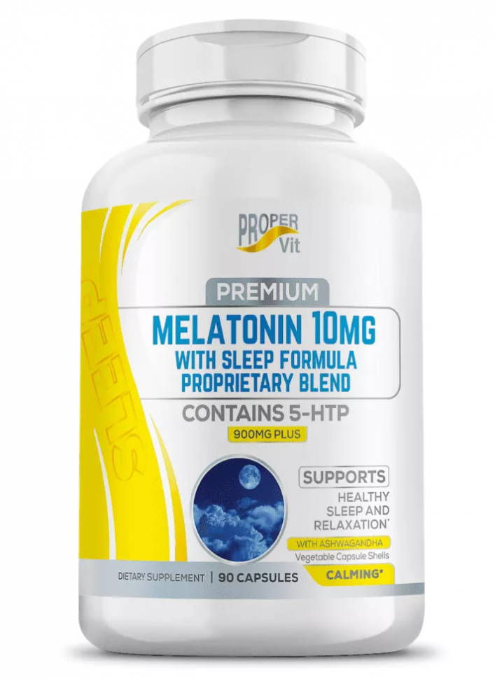 #PROPER VIT Melatonin 10mg +Sleep Formula Proprietary Blend contains 90cap фото 1 — 65fit