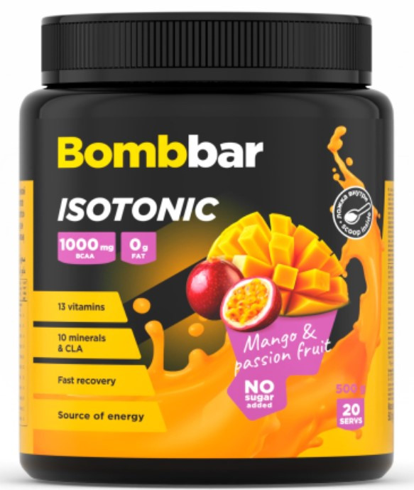 BOMBBAR Концентрат сухой для приготовл. напитка. Коктейль изотонич. "Isotonic Манго-маракуйя" 500г фото 1 — 65fit