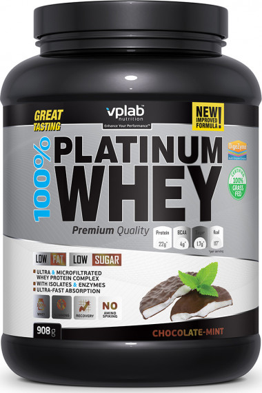 VPLAB 100% PLATINUM WHEY Протеин &quot;Шоколад-мята&quot; 908г — 65fit