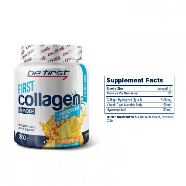 BE FIRST Collagen + hyaluronic acid + vitamin C Ананас 200 г — 65fit