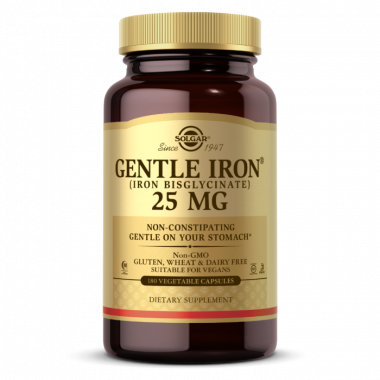 SOLGAR Gentle Iron® 25 mg 180 Vegetable Capsules — 65fit