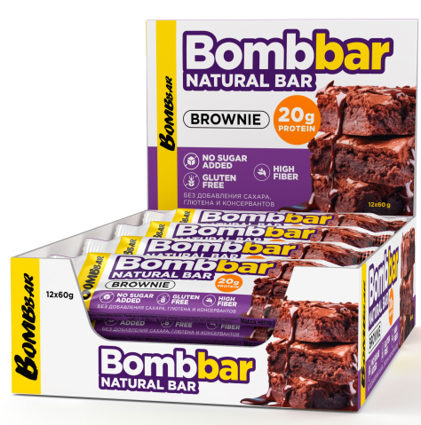 АКЦИЯ 2+1**_BOMBBAR Батончик неглазированный "Брауни" 60г/20 фото 1 &mdash; 65fit