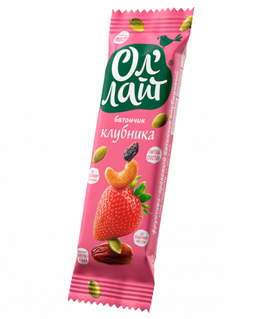 Ол'Лайт® Батончик фруктово-ореховый Клубника 30г — 65fit