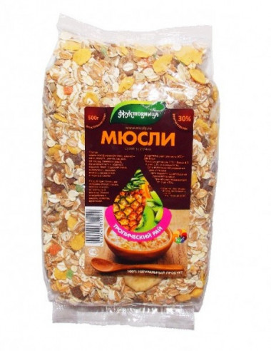 Мюсли без добавления сахара Тропический рай 1000гр, Фруктовница — 65fit