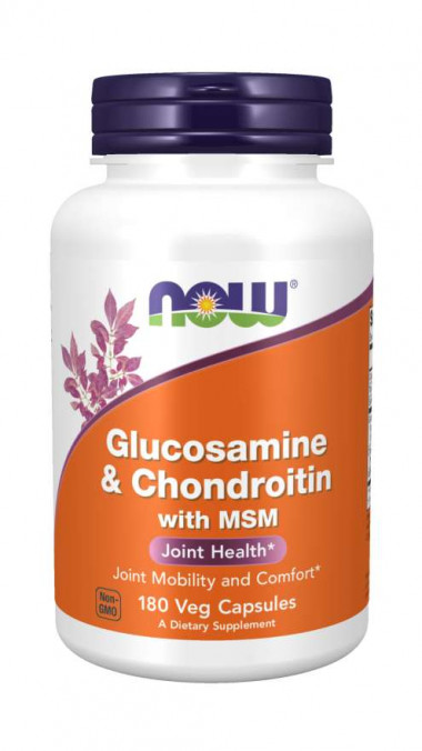 NOW Glucosamine &amp; Chondroitin with MSM 180 Veg Capsules — 65fit
