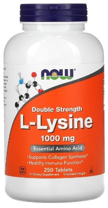 #NOW L-Lysine 1000 mg 250 tablets фото 1 — 65fit