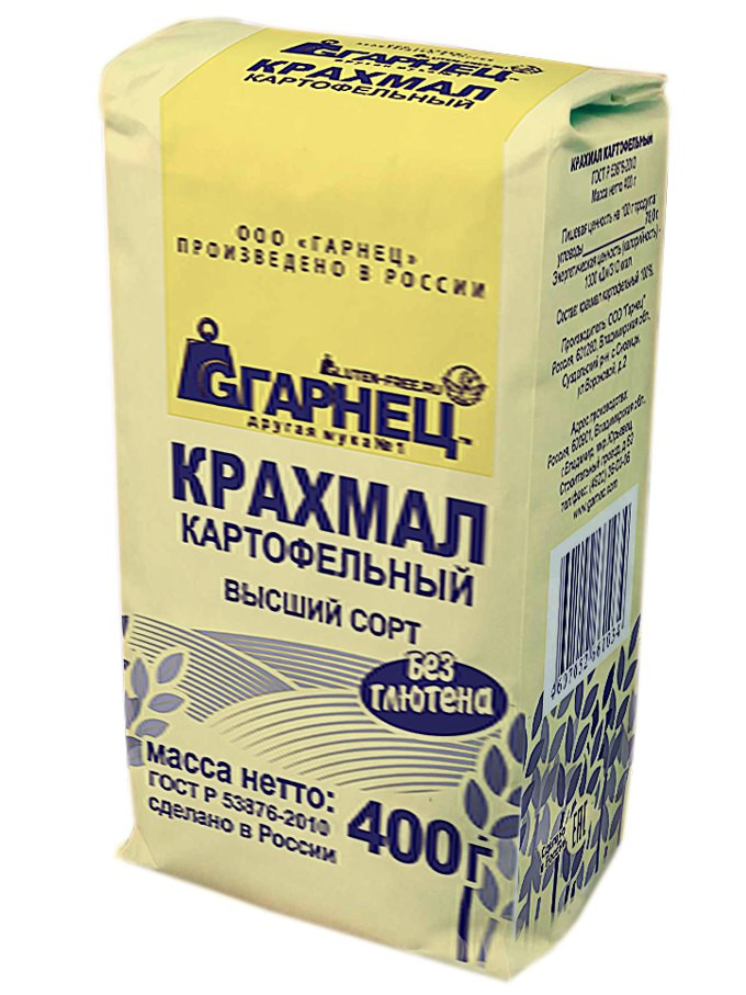 ГАРНЕЦ Крахмал картофельный без глютена 400г фото 1 — 65fit
