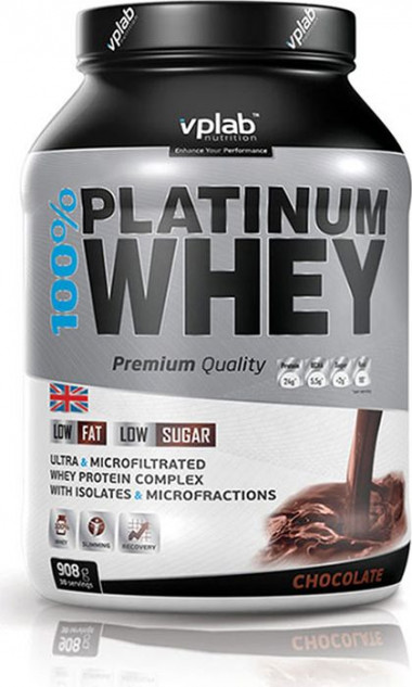 100% Platinum Whey Клубника-Банан 908г, VPlab — 65fit