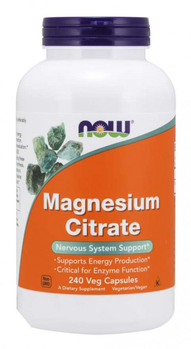 NOW Magnesium Citrate 240 Veg Capsules — 65fit