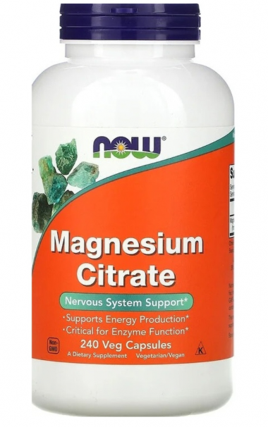 NOW Magnesium Citrate 240 Veg Capsules — 65fit