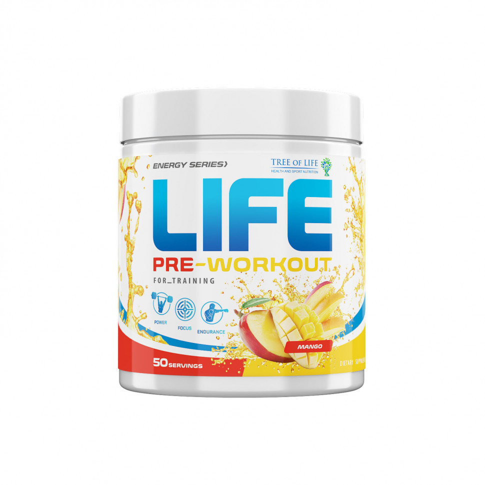Life PRE-Workout Mango 50 servs фото 1 — 65fit