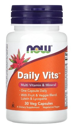 NOW Daily Vits™ Multi Vitamin &amp; Mineral 30 Veg Capsules — 65fit