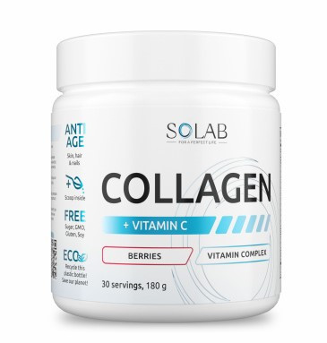 SOLAB Коллаген + вит.С, Лесные ягоды, 180г, 30 порц. бад — 65fit