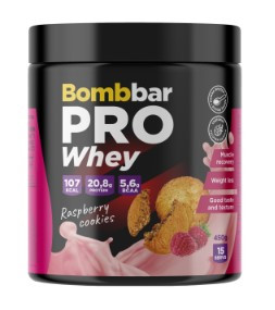 BOMBBAR Концентрат сухой для приготовления напитка. Коктейль &quot;Малиновое печенье&quot; 450г — 65fit