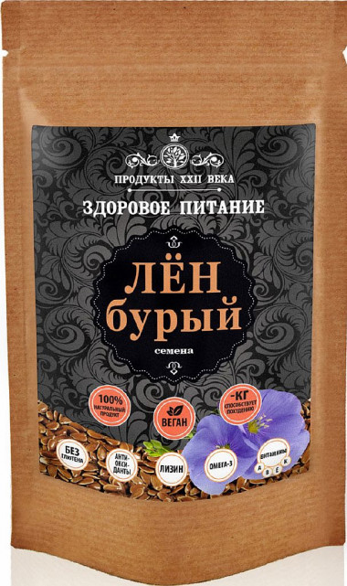 Лен бурый семена 100гр, Продукты XXII века — 65fit