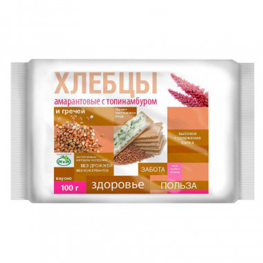 Di&amp;Di Хлебцы амарантовые с топинамбуром и гречей 100г — 65fit