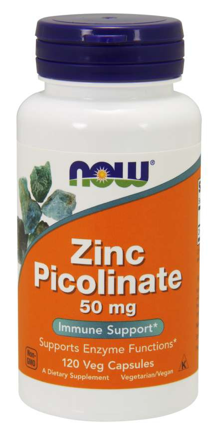 NOW Zinc Picolinate 50 mg 120 Veg Capsules фото 1 — 65fit